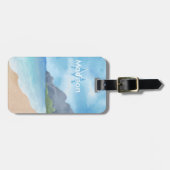 Minimalistisches, modernes Monogramm Elegantes Blu Gepäckanhänger (Vorderseite horizontal)