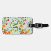 Minimalistisches, modernes Monogramm Elegantes Blu Gepäckanhänger (Vorderseite horizontal)