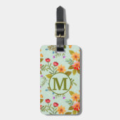 Minimalistisches, modernes Monogramm Elegantes Blu Gepäckanhänger (Vorderseite vertikal)