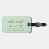 Minimalistisches, modernes Monogramm Elegantes Blu Gepäckanhänger (Rückseite horizontal)