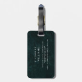 Minimalistisches, modernes Monogramm Elegantes Blu Gepäckanhänger (Rückseite vertikal)