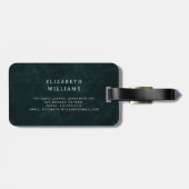 Minimalistisches, modernes Monogramm Elegantes Blu Gepäckanhänger (Rückseite horizontal)