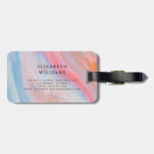 Minimalistisches, modernes Monogramm Elegantes Blu Gepäckanhänger (Rückseite horizontal)