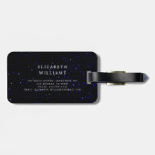 Minimalistisches, modernes Monogramm Elegantes Blu Gepäckanhänger (Rückseite horizontal)