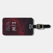 Minimalistisches, modernes Monogramm Elegantes Blu Gepäckanhänger (Vorderseite horizontal)