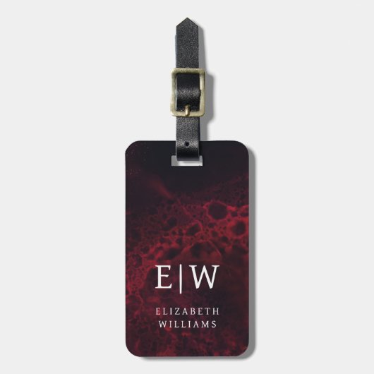 Minimalistisches, modernes Monogramm Elegantes Blu Gepäckanhänger (Vorderseite vertikal)