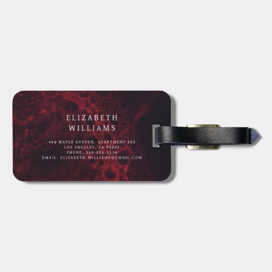 Minimalistisches, modernes Monogramm Elegantes Blu Gepäckanhänger (Rückseite horizontal)