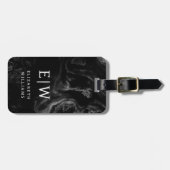 Minimalistisches, modernes Monogramm Elegantes Blu Gepäckanhänger (Vorderseite horizontal)