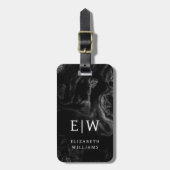 Minimalistisches, modernes Monogramm Elegantes Blu Gepäckanhänger (Vorderseite vertikal)