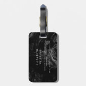 Minimalistisches, modernes Monogramm Elegantes Blu Gepäckanhänger (Rückseite vertikal)