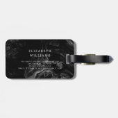 Minimalistisches, modernes Monogramm Elegantes Blu Gepäckanhänger (Rückseite horizontal)