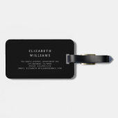 Minimalistisches modernes Monogramm-Elegantes Must Gepäckanhänger (Rückseite horizontal)