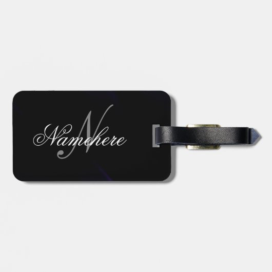 Minimalistisches modernes Monogramm-Elegantes Must Gepäckanhänger (Rückseite horizontal)