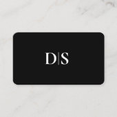 Minimalistisches modernes Monogramm Initial Schwar Visitenkarte (Vorderseite)