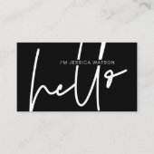 Minimalistisches, modernes Monogramm-Logo Schwarz- Visitenkarte (Vorderseite)