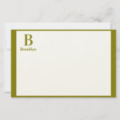 Minimalistisches modernes Monogramm mit Rand Briefpapier (Vorderseite)