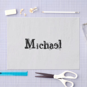 Minimalistisches modernes Monogramm Name schwarz g Seidenpapier