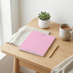 Minimalistisches modernes Monogramm personalisiert Notizblock