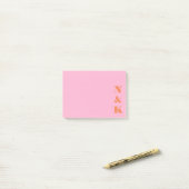 Minimalistisches modernes Monogramm Pink Orange Cu Post-it Klebezettel (Auf Schreibtisch)