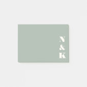 Minimalistisches modernes Monogramm Salbeigrün Cus Post-it Klebezettel (Vorderseite)