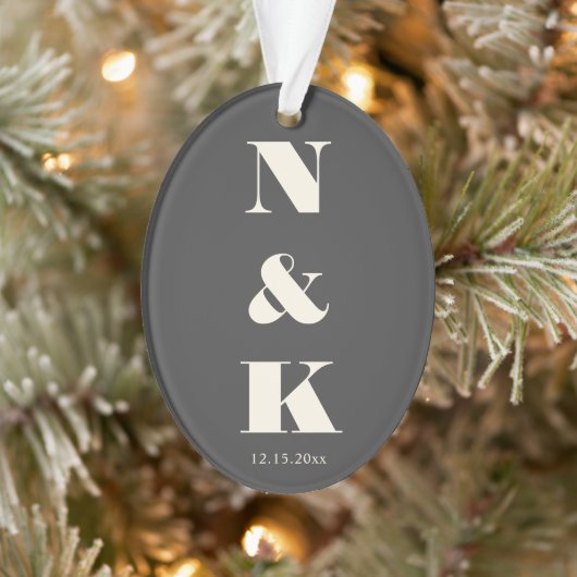 Minimalistisches modernes Monogramm schwarze und w Ornament (Baum)