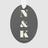 Minimalistisches modernes Monogramm schwarze und w Ornament (Vorderseite)