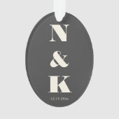 Minimalistisches modernes Monogramm schwarze und w Ornament (Rückseite)