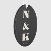 Minimalistisches modernes Monogramm schwarze und w Ornament (Vorderseite)