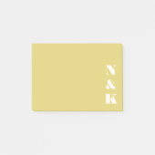 Minimalistisches modernes Monogramm Softgelb Custo Post-it Klebezettel (Vorderseite)