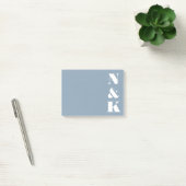 Minimalistisches modernes Monogramm Staubblau indi Post-it Klebezettel (Büro)