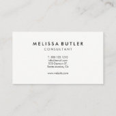 Minimalistisches modernes mutiges hallo visitenkarte (Rückseite)