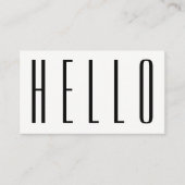 Minimalistisches modernes mutiges hallo visitenkarte (Vorderseite)