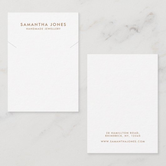 Minimalistisches modernes Necklace Juwelier Displa Visitenkarte (Vorne/Hinten)