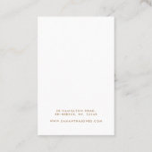 Minimalistisches, modernes Ofenschmuck Visitenkarte (Rückseite)