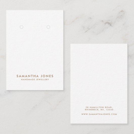 Minimalistisches, modernes Ohrringe-Schmuckdisplay Visitenkarte (Vorne/Hinten)
