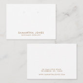 Minimalistisches, modernes Ohrringe-Schmuckdisplay Visitenkarte (Vorne/Hinten)