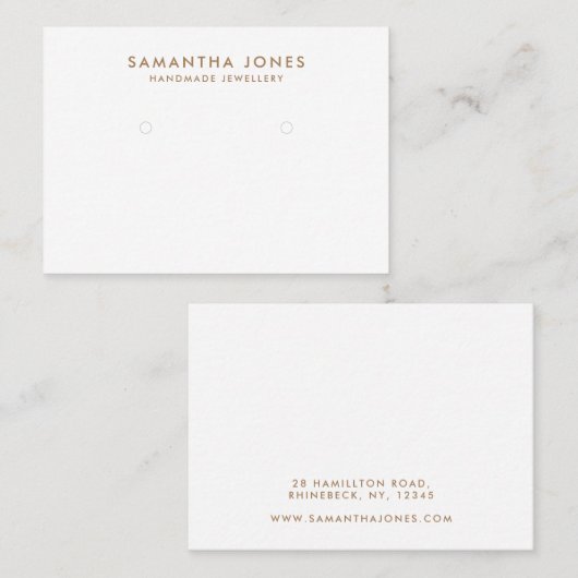 Minimalistisches, modernes Ohrringe-Schmuckdisplay Visitenkarte (Vorne/Hinten)