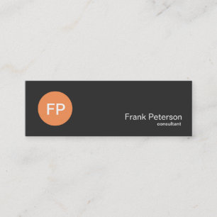 Minimalistisches modernes orange Kreismonogramm Mini Visitenkarte