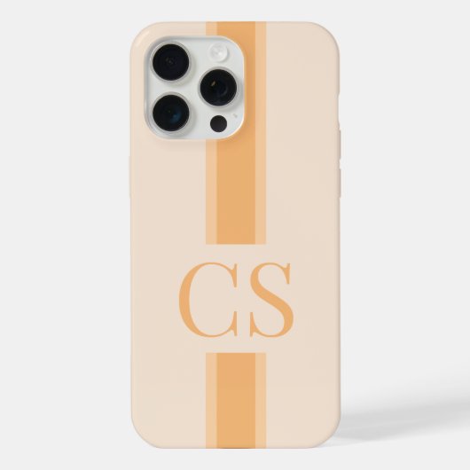 Minimalistisches modernes orangefarbenes Initialen iPhone Hülle (Rückseite)