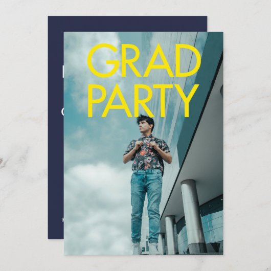 Minimalistisches modernes Party Typografie Cool Einladung (Vorne/Hinten)
