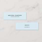 Minimalistisches, modernes Pastell Blau Mini Visitenkarte (Vorne/Hinten)