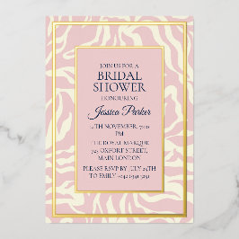 Minimalistisches, modernes pastellrosa Brautparty Folieneinladung