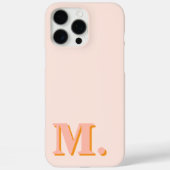 Minimalistisches modernes Pfirsichmonogramm Case-Mate iPhone Hülle (Rückseite)