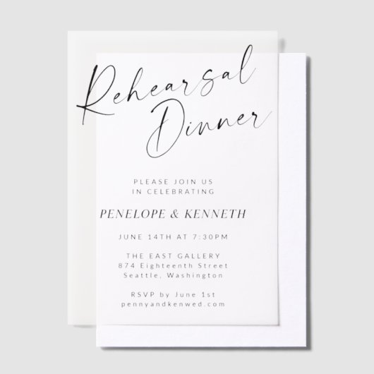 Minimalistisches, modernes Probe Pergament Einladungen (Versetzt)