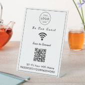 Minimalistisches modernes QR-Code-WiFi-Schild Sockelschild (In Situ)
