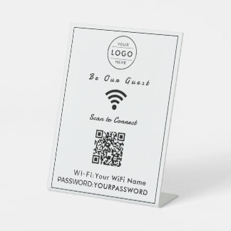 Minimalistisches modernes QR-Code-WiFi-Schild Sockelschild