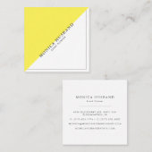 Minimalistisches modernes quadratisches Gelb der Quadratische Visitenkarte (Vorne/Hinten)