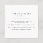 Minimalistisches modernes quadratisches Gelb der Quadratische Visitenkarte (Rückseite)