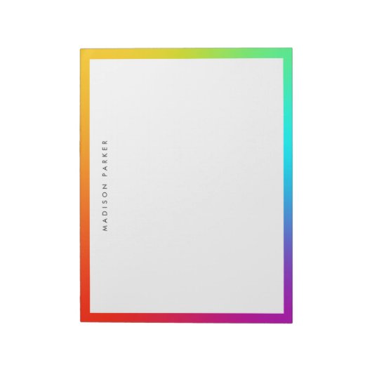 Minimalistisches, modernes Rainbow Border Notepad Notizblock (Rotiert)