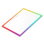 Minimalistisches, modernes Rainbow Border Notepad Notizblock (angewinkelt)